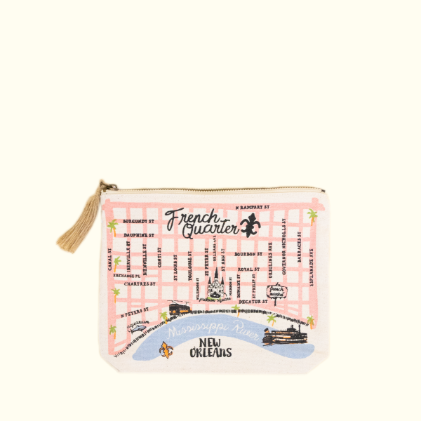 New Orleans French Quarter Map Pouch For Discount